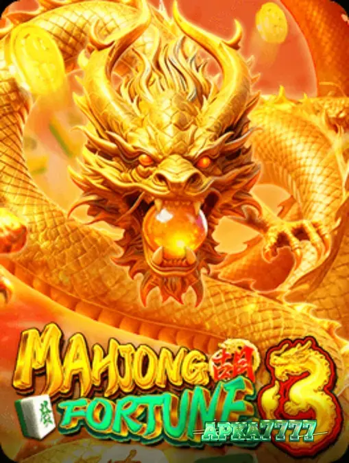 Tampilan visual slot Mahjong Fortune 3 dengan naga emas dan ubin Mahjong